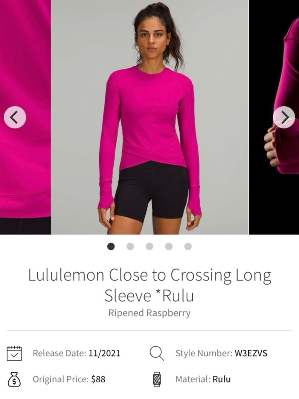 lululemon Close to Crossing Long Sleeve *Rulu